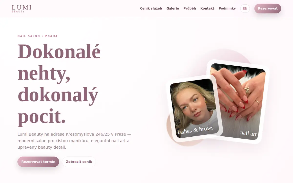 Lumi Beauty website homepage