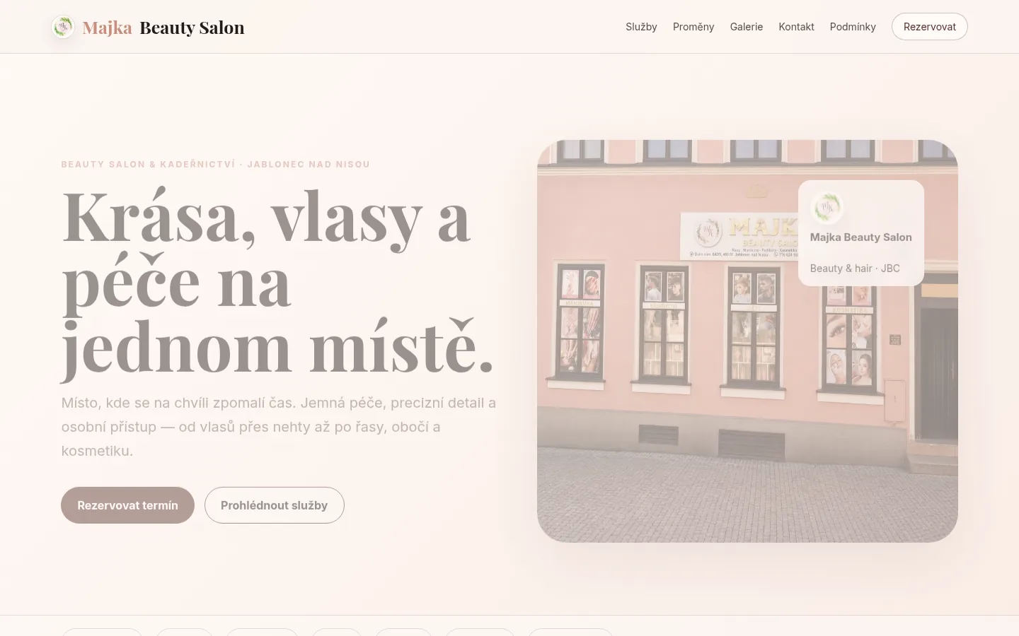 Majka Beauty: Website preview