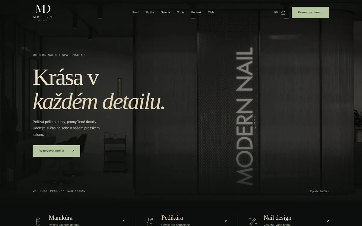 Modern Nails & Spa: Website preview
